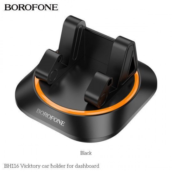 Borofone Βάση Κινητού Αυτοκινήτου Bh116 με Θήκη Μαύρη