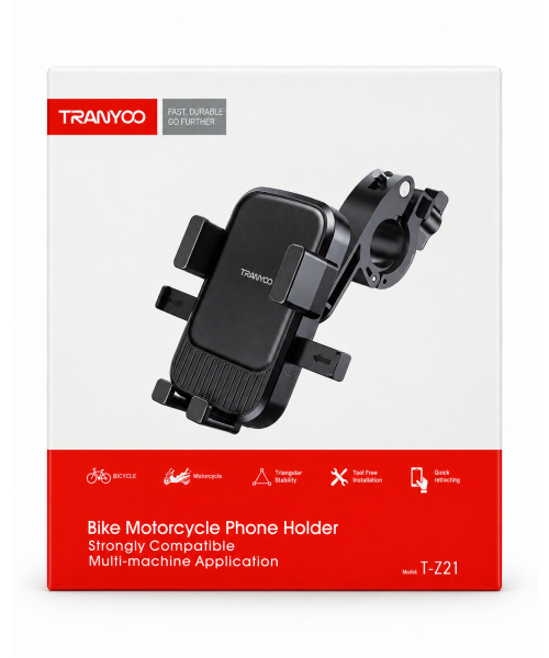 TRANYOO T-Z21 Βάση Κινητού για Ποδήλατο & Μηχανάκι – Universal Ρυθμιζόμενη Βάση