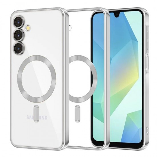 Θήκη Σιλικόνης για Samsung A16 5g Electro Back Cover Με Magsafe -  Ασημί
