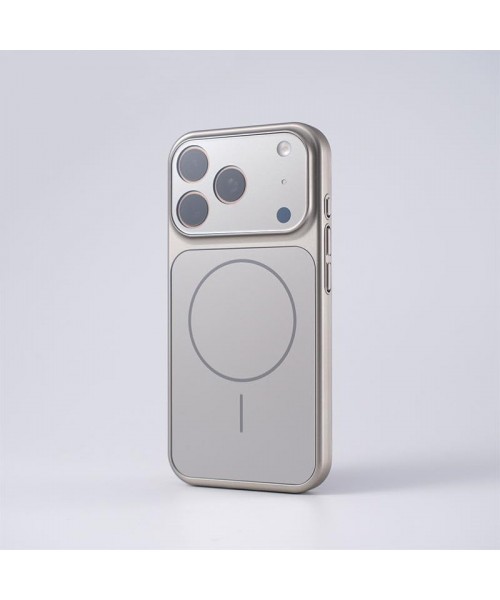 Θήκη iPhone 15 Pro Max “17 Pro Max Look” με MagSafe – Προστασία Κάμερας, Ματ Φινίρισμα (Silver)