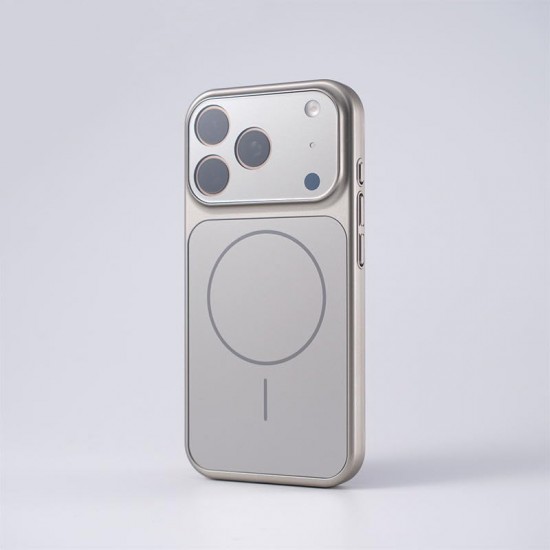 Θήκη iPhone 14 Pro Max “17 Pro Max Look” με MagSafe – Προστασία Κάμερας, Ματ Φινίρισμα (Silver)