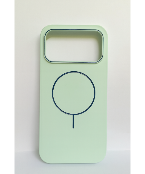 Θήκη MagSafe για iPhone 17 Pro Max – Ανοιχτό Πράσινο με Μπλε Λεπτομέρειες