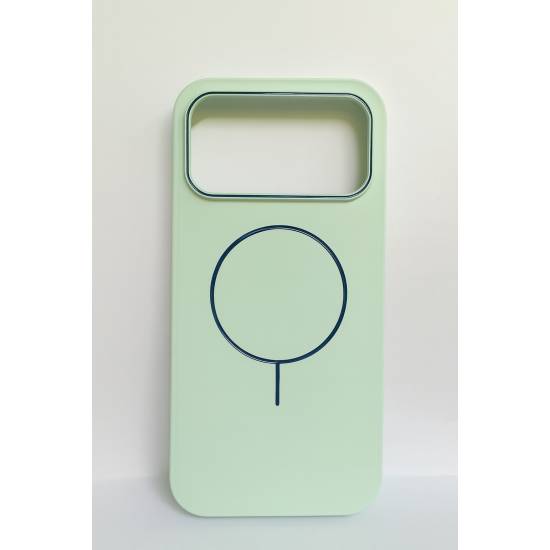 Θήκη MagSafe για iPhone 17 Pro Max – Ανοιχτό Πράσινο με Μπλε Λεπτομέρειες