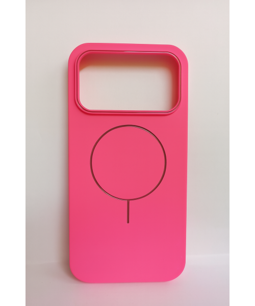 Θήκη MagSafe για iPhone 17 Pro Max – Φούξια Ροζ με Μαύρες Λεπτομέρειες