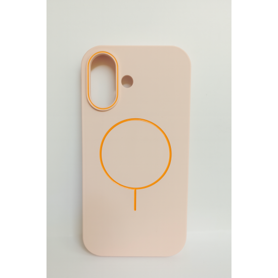 Θήκη MagSafe για iPhone 17 – Ροδακινί με Πορτοκαλί Λεπτομέρειες