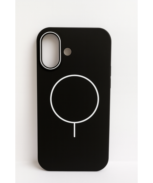 Θήκη MagSafe για iPhone 17 – Μαύρη με Λευκές Λεπτομέρειες