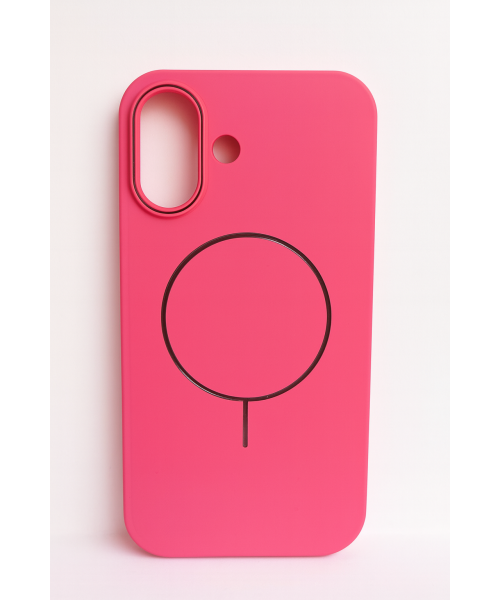 Θήκη MagSafe για iPhone 17 – Φούξια Ροζ με Μαύρες Λεπτομέρειες