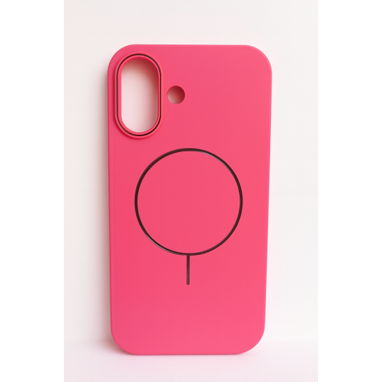 Θήκη MagSafe για iPhone 17 – Φούξια Ροζ με Μαύρες Λεπτομέρειες