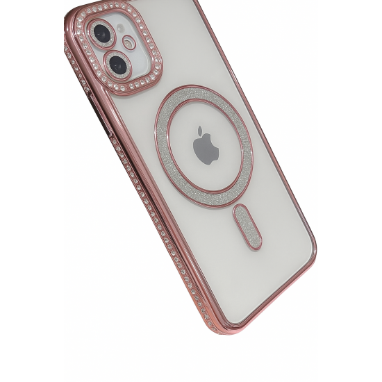 Θήκη Πολυτελείας με Κρύσταλλα για iPhone iphone 16 plus – Διαφανής με Πλαίσιο Ροζ Χρυσού