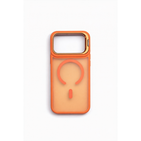 Διάφανη Θήκη MagSafe για iphone 17 pro Orange με Ενισχυμένη Προστασία Κάμερας