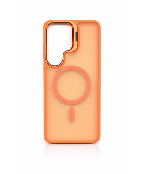 Διάφανη Θήκη MagSafe για Samsung Galaxy  S26 Ultra– Orange με Ενισχυμένη Προστασία Κάμερας