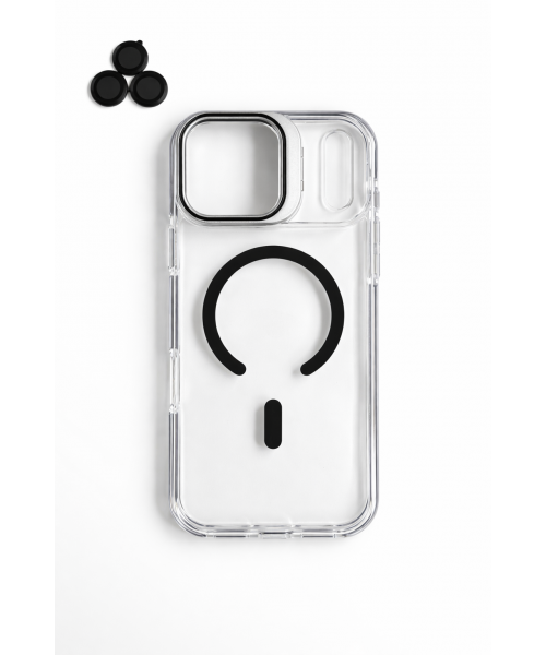 Διάφανη Θήκη iPhone 17 pro Black με MagSafe και camera lens– Ενισχυμένη Προστασία & Καθαρός Σχεδιασμός