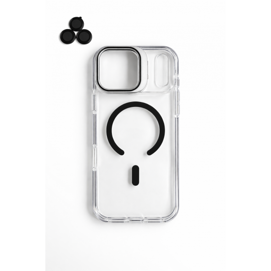 Διάφανη Θήκη iPhone 17 pro max Black με MagSafe και camera lens– Ενισχυμένη Προστασία & Καθαρός Σχεδιασμός