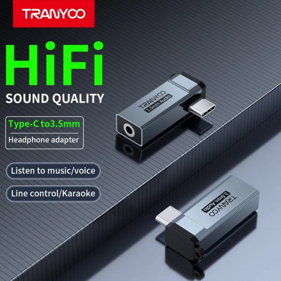TRANYOO Type-C σε 3.5mm Audio Adapter HiFi – Αντάπτορας USB-C σε Jack Ακουστικών Model T-E20