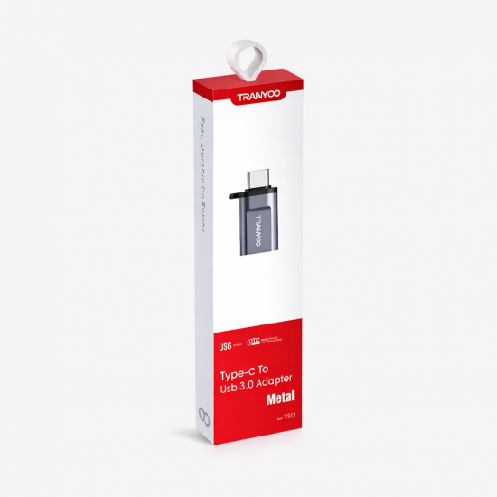 TRANYOO Type-C to USB 3.0 Metal Adapter – Αντάπτορας USB-C σε USB για Smartphones, Tablet & Laptop Model T-E17