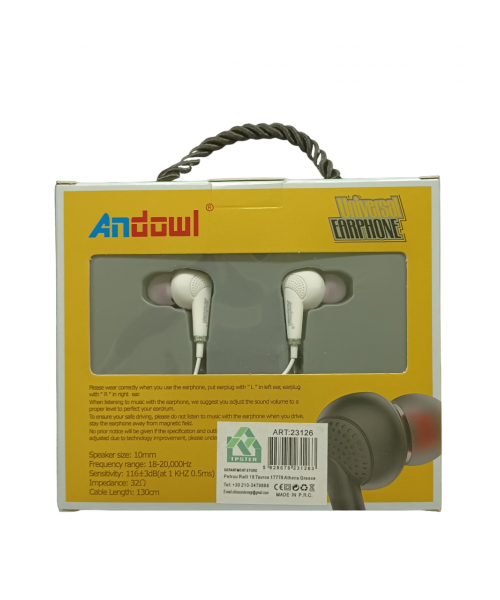 Andowl universal earphone (White)