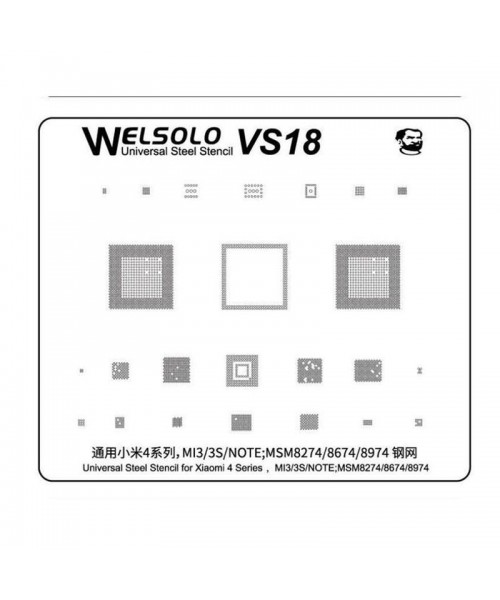 Welsolo VS18 Universal Steel Stencil For Xiaomi Mi 3/3s/Note MS8274/8674/8974