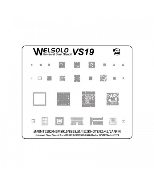 Welsolo VS19 Universal Steel Stencil For MT6592/MSM8916/8928 Redmi Note/Redmi 2/2A