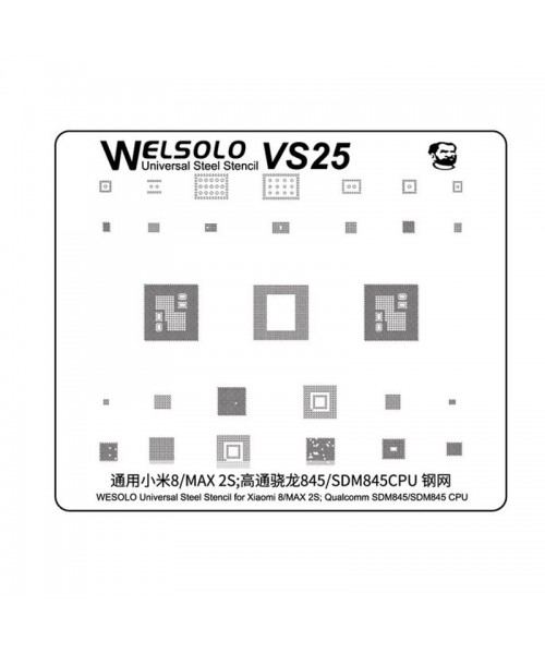 Welsolo VS25 Universal Steel Stencil For Xiaomi Mi 8/Max 2S Qualcomm SDM845/SDM845 CPU