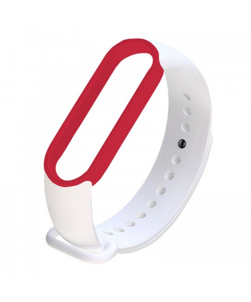 OEM Λουράκι Softband με Techonto Strap για Xiaomi Mi Band 5/6 (White/Red)