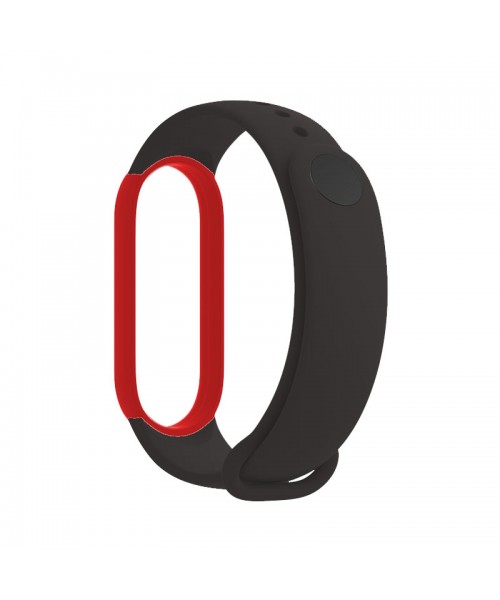 OEM Λουράκι Softband με Techonto Strap για Xiaomi Mi Band 5/6 (Black/Red)