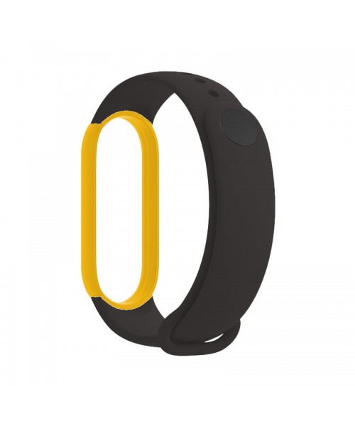 OEM Λουράκι Softband με Techonto Strap για Xiaomi Mi Band 5/6 (Black/Yellow)