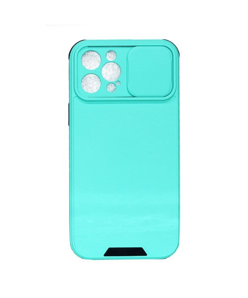 Oem σκληρή πίσω θήκη με ειδικό Slide camera cover για την προστασία της κάμερας για Iphone 11 Pro Max-Cyan