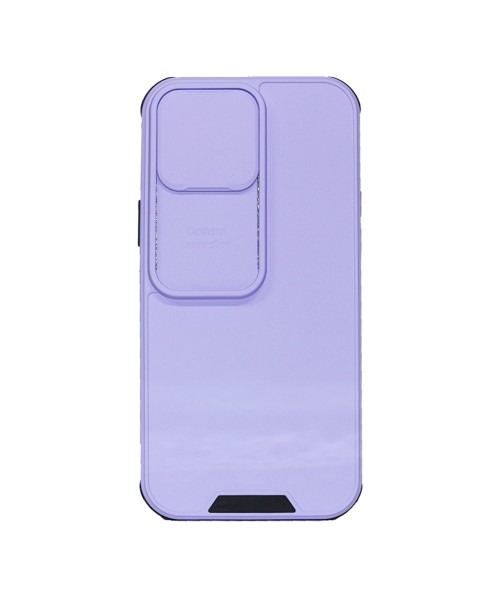 Oem σκληρή πίσω θήκη με ειδικό Slide camera cover για την προστασία της κάμερας για Iphone 13 Pro Max-Purple