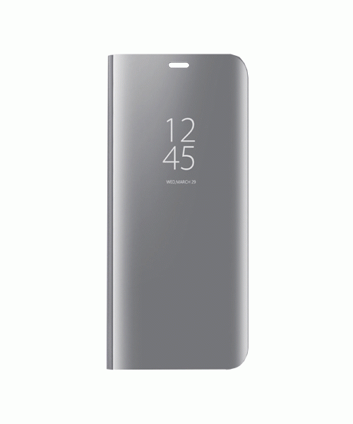OEM CLEAR VIEW STAND BOOK COVER FOR SAMSUNG GALAXY S10 PLUS - SILVER
