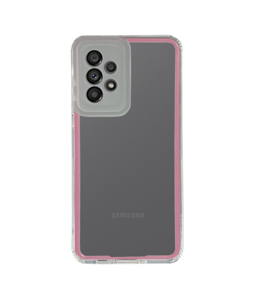 New Fashion removable Frame Clear Cover Colorful For Samsung Galaxy A52 - Pink (OEM)