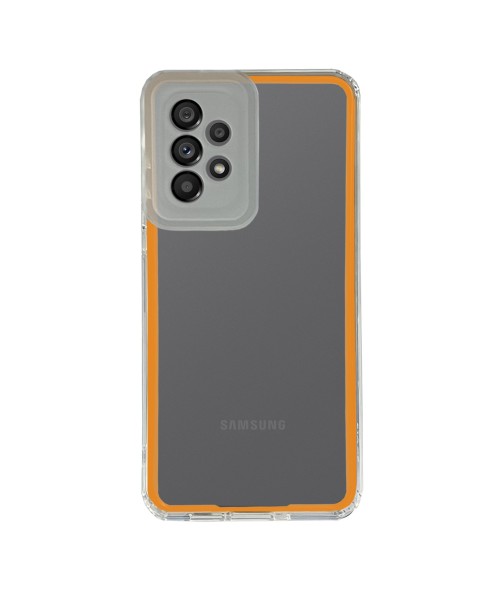 New Fashion removable Frame Clear Cover Colorful For Samsung Galaxy A72 - Orange (OEM)