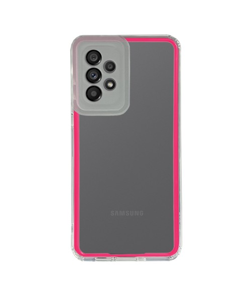 New Fashion removable Frame Clear Cover Colorful For Samsung Galaxy A52 - Rose Pink (OEM)