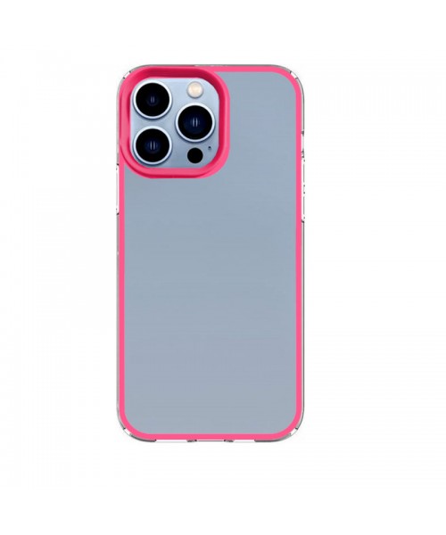 New Fashion removable Frame Clear Cover Colorful For iPhone 11 - Rose pink (OEM)