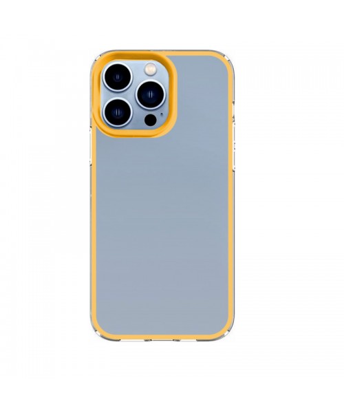 New Fashion removable Frame Clear Cover Colorful For iPhone 12 Pro Max - Yellow (OEM)
