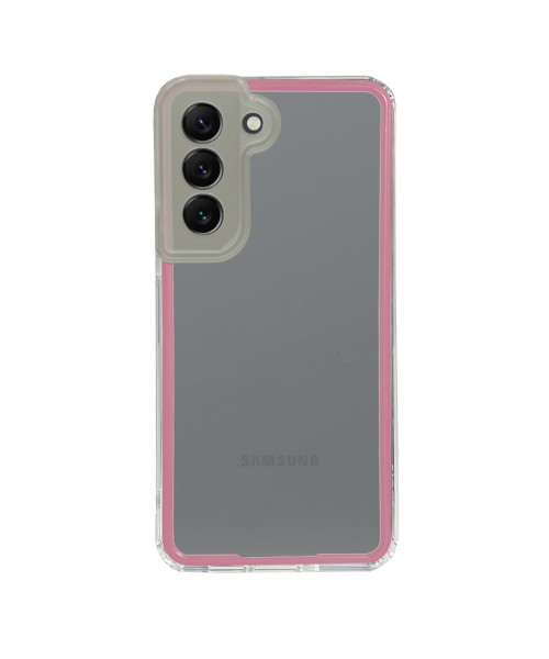 New Fashion removable Frame Clear Cover Colorful For Samsung Galaxy S21FE 5G - Pink (OEM)