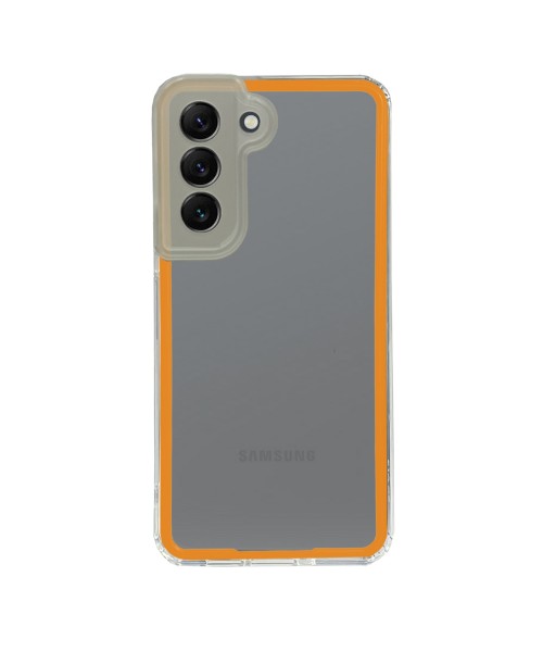 New Fashion removable Frame Clear Cover Colorful For Samsung Galaxy S21FE 5G - Orange (OEM)