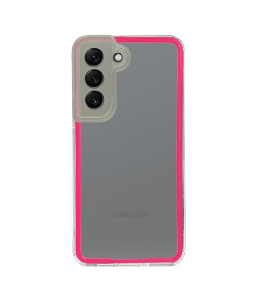 New Fashion removable Frame Clear Cover Colorful For Samsung Galaxy S21FE 5G - Rose Pink (OEM)