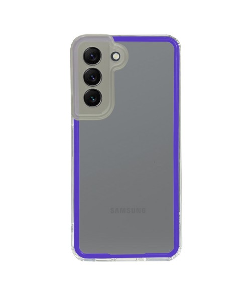 New Fashion removable Frame Clear Cover Colorful For Samsung Galaxy S22 5G - Blue (OEM)