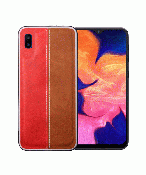 OEM BACK CASE COLOR LEATHER  ΓΙΑ SAMSUNG GALAXY A20E - RED