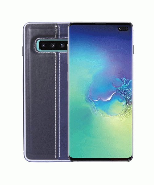 OEM BACK CASE COLOR LEATHER  ΓΙΑ SAMSUNG GALAXY S10 PLUS - BLACK