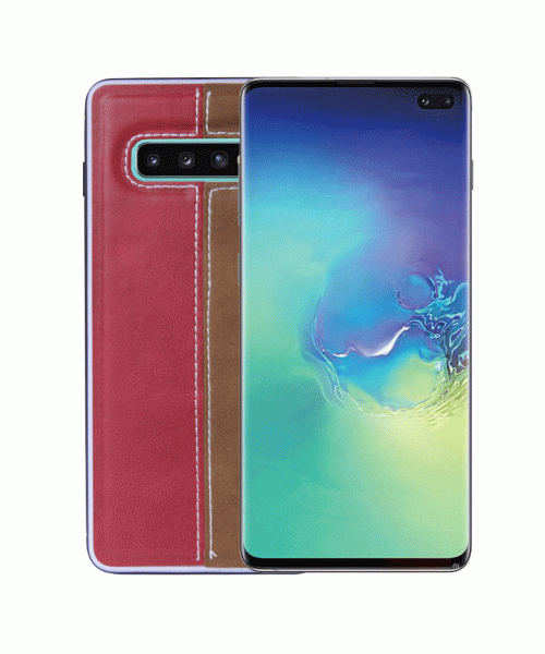 OEM BACK CASE COLOR LEATHER  ΓΙΑ SAMSUNG GALAXY S10 PLUS - RED