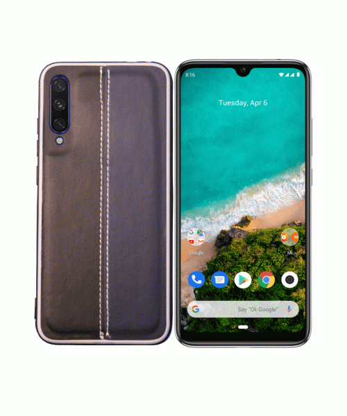 OEM BACK CASE COLOR LEATHER  ΓΙΑ XIAOMI MI A3 - BLACK