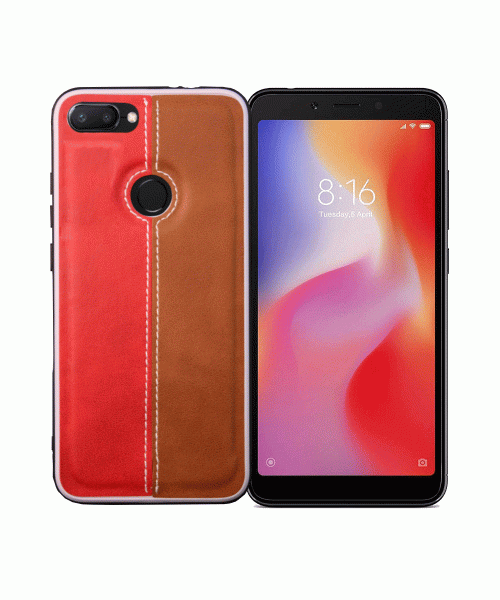 OEM BACK CASE COLOR LEATHER  ΓΙΑ XIAOMI REDMI 6 - RED