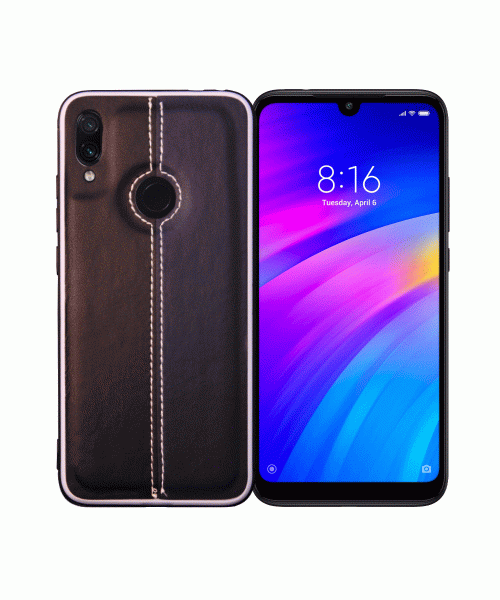 OEM BACK CASE COLOR LEATHER  ΓΙΑ XIAOMI REDMI NOTE 7 - BLACK