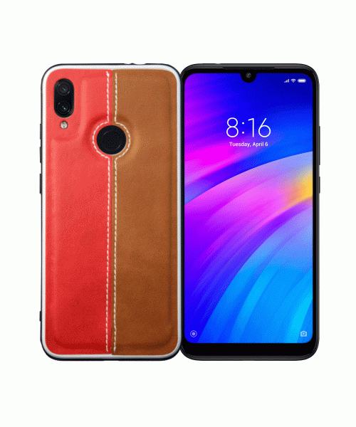 OEM BACK CASE COLOR LEATHER  ΓΙΑ XIAOMI REDMI NOTE 7 - RED