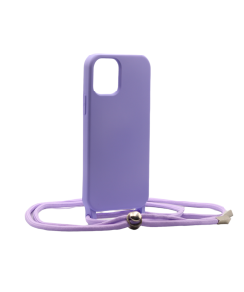 Liquid Back Cover Σιλικόνης με Κορδόνι Για (Samsung Galaxy S23 Ultra) - Λίλα