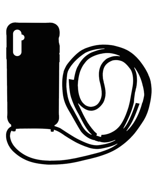 Liquid Back Cover Σιλικόνης με Κορδόνι Για (Samsung Galaxy S23 Plus ) - Μαύρο