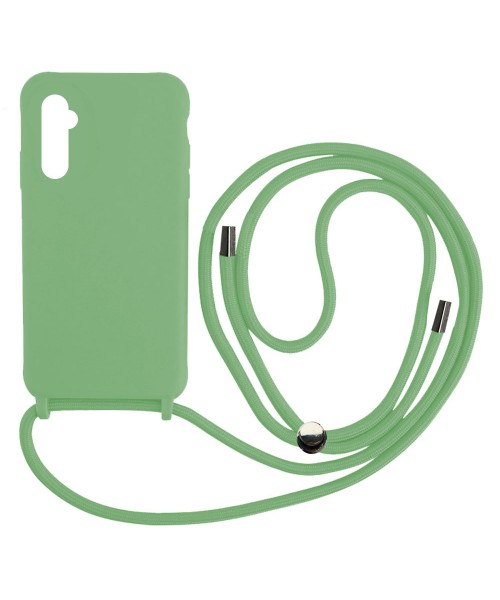 Liquid Back Cover Σιλικόνης με Κορδόνι Για (Samsung Galaxy S23 Plus ) - Ανοιχτό Πράσινο