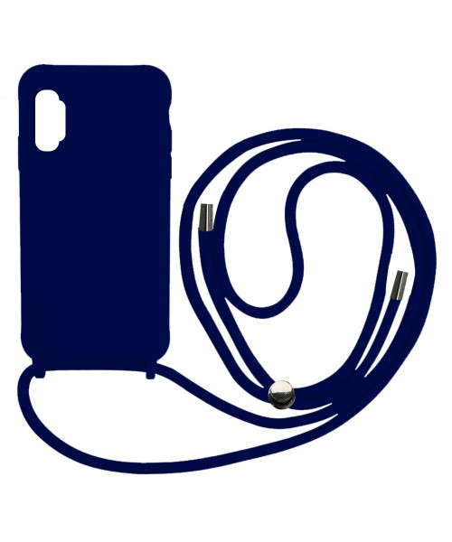 Liquid Back Cover Σιλικόνης με Κορδόνι Για (Samsung Galaxy A32 5G ) - Μπλε