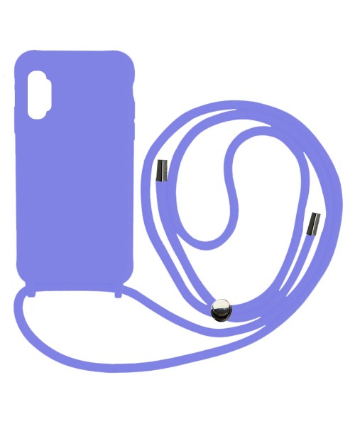 Liquid Back Cover Σιλικόνης με Κορδόνι Για (Samsung Galaxy A32 5G ) - Λίλα
